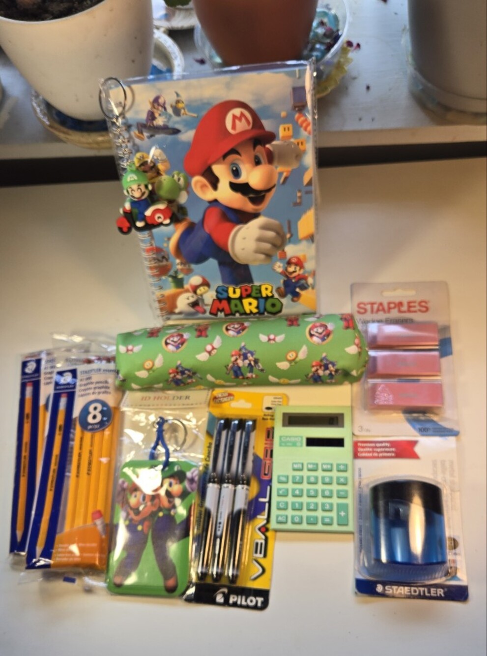 Super Mario Spiral Notebook and School Supply Bundle